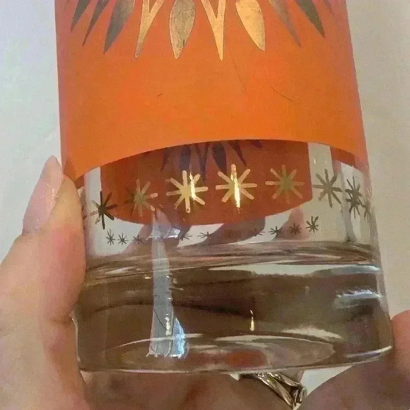 Vintage Celestial Sun Atomic 24K Gold Jeanette  Highball Glasses MCM - Picture 6 of 11